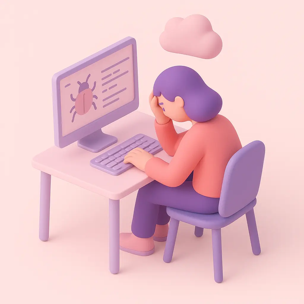 Person debugging code