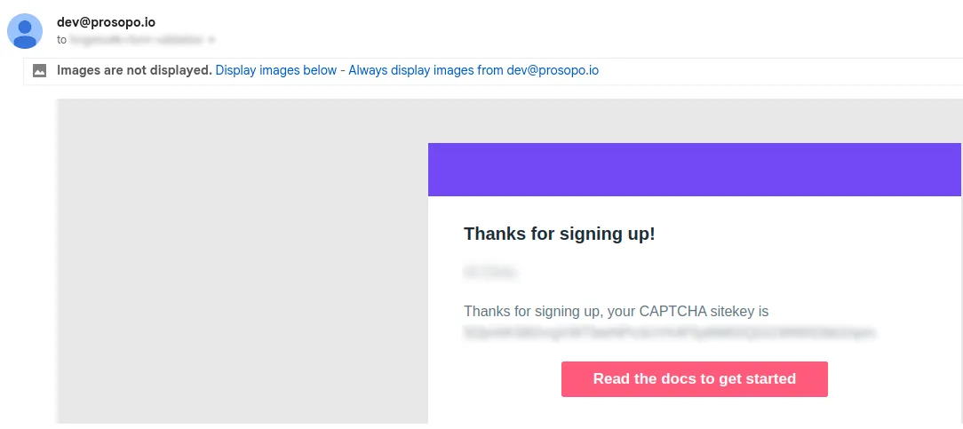Signup email with SITE_KEY