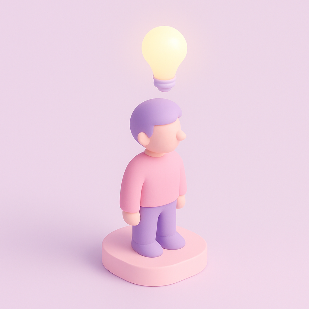 person with lightbulb